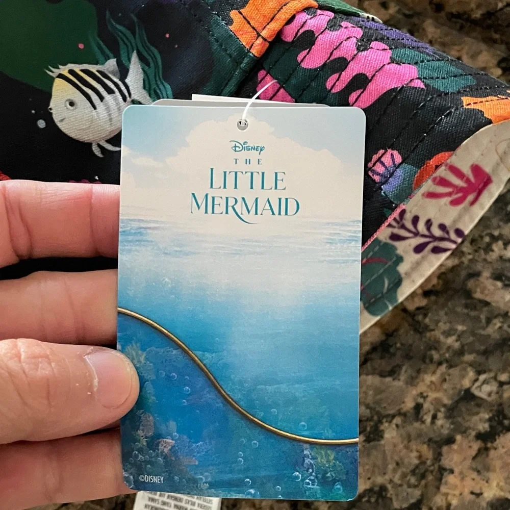 Little Mermaid Adult Bucket Hat - Navy with Orange and Pink - Picture 3 of 6